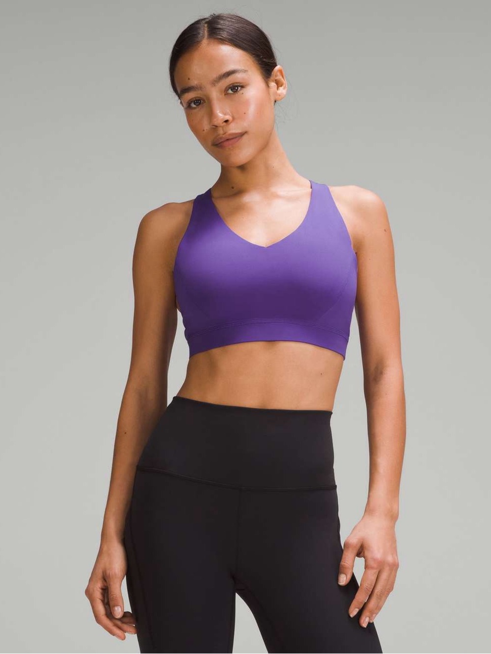 lululemon athletica Envital Deep Purple V-Neck Sports Bra Size 12